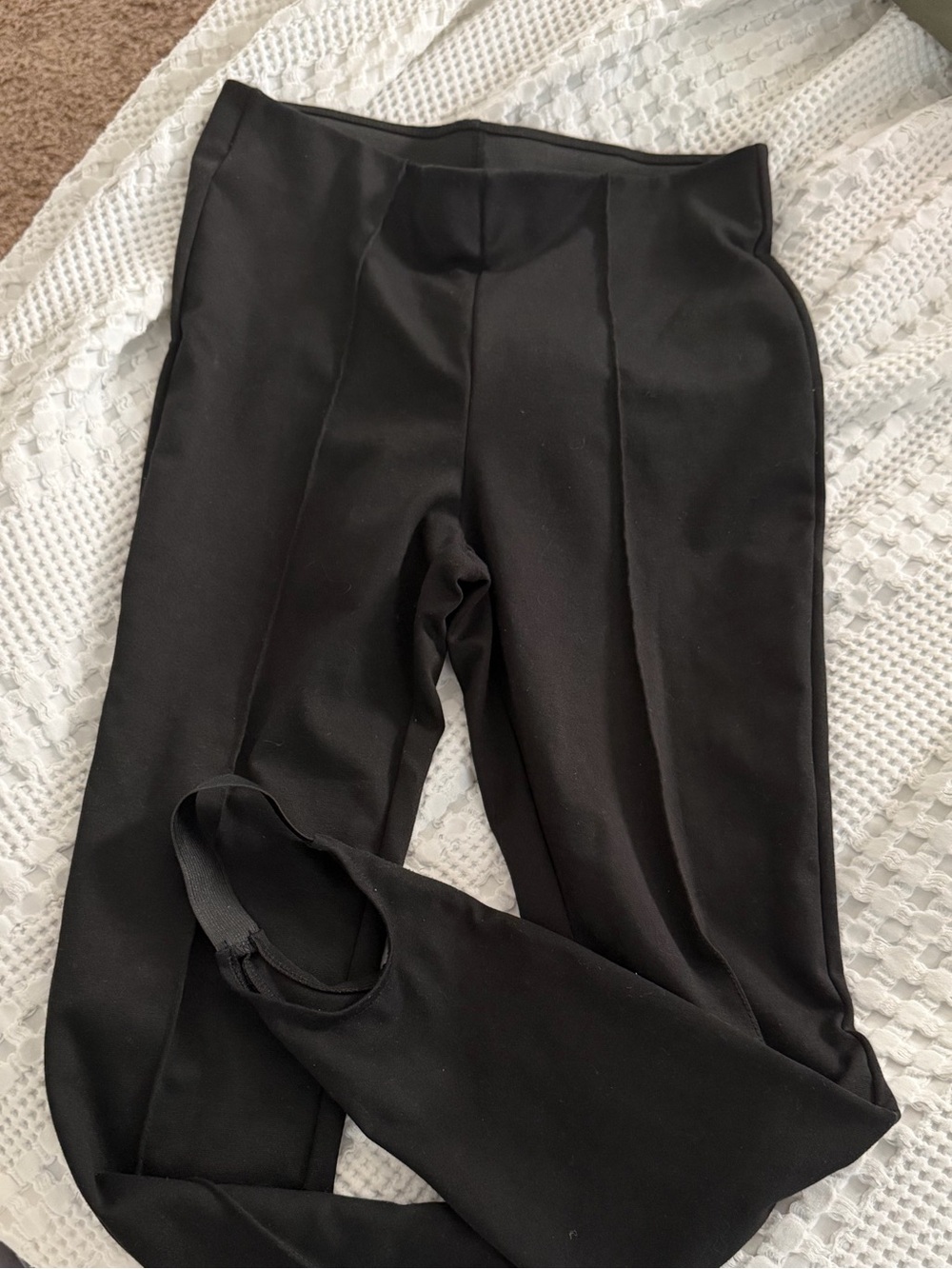 H&M Black Stirrup Ponte Leggings - Women's High-Waist Pull-On